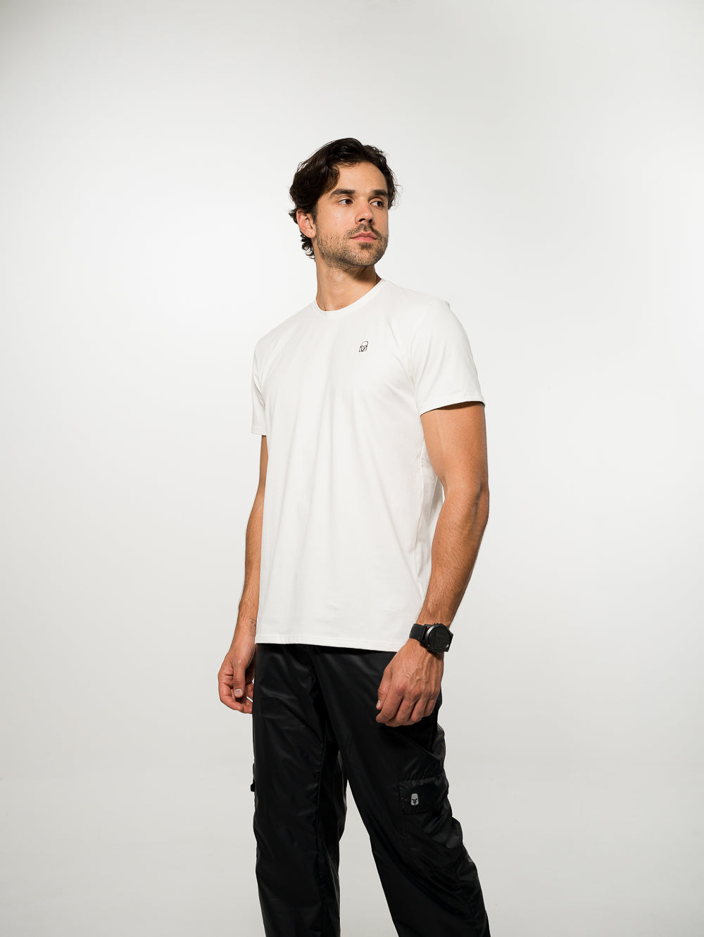 Camiseta Algodón Logo Bordado Cream