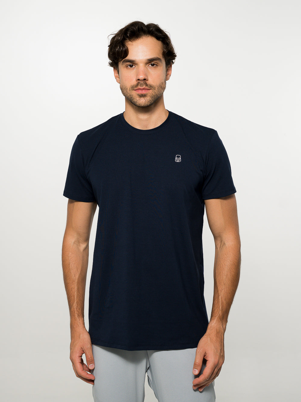 Camiseta Algodón Logo Bordado Dark Blue