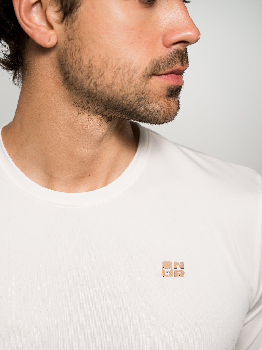 Camiseta Tela Fria Basica Crema Logo 3D