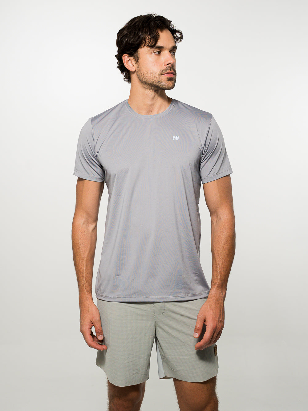 Camiseta Tela Fria Básica Gris Claro