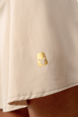 FALDA SHORT PRETINA ALTA BEIGE