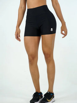 Conjunto Short Pretina Alta Y Top U Básico Negro
