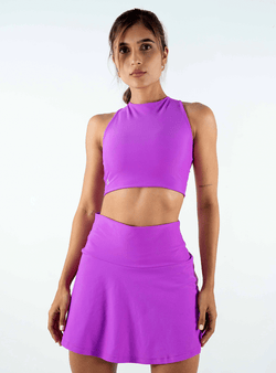 FALDA SHORT PRETINA ALTA MORADA