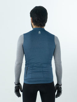 JERSEY AZUL SLIM MANGA LARGA GRIS