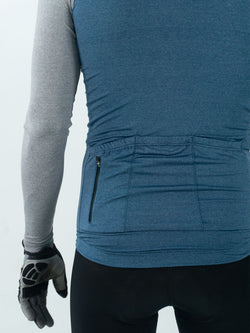 JERSEY AZUL SLIM MANGA LARGA GRIS