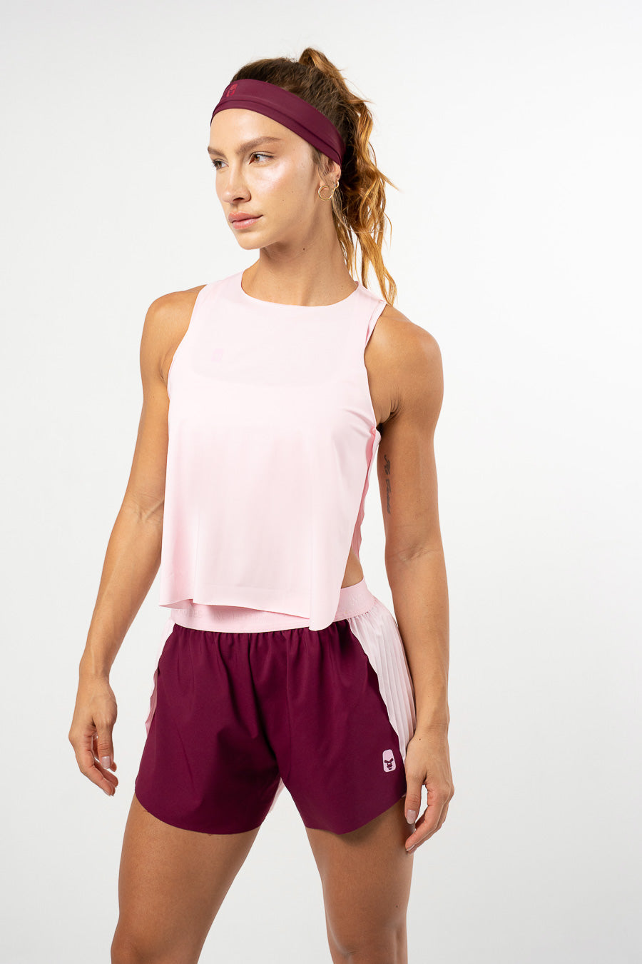 Conjunto Running Pleat Bubble Gum