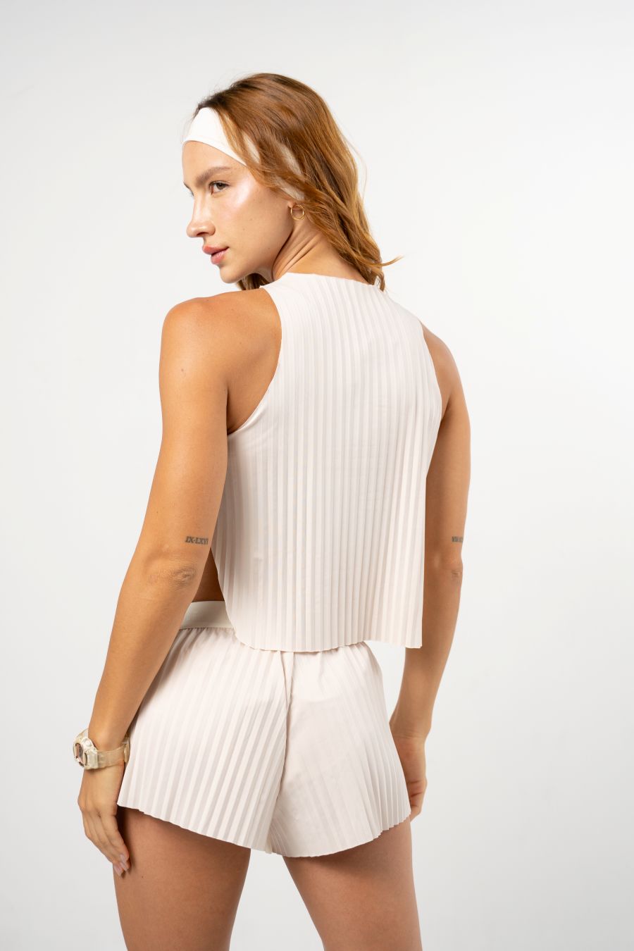 Conjunto Running Pleat Cream
