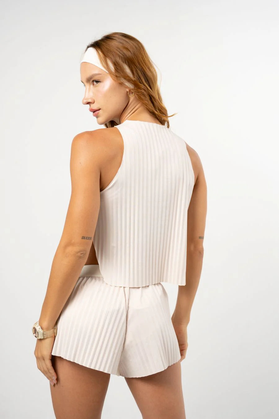 Pleat Tank Top Cream*