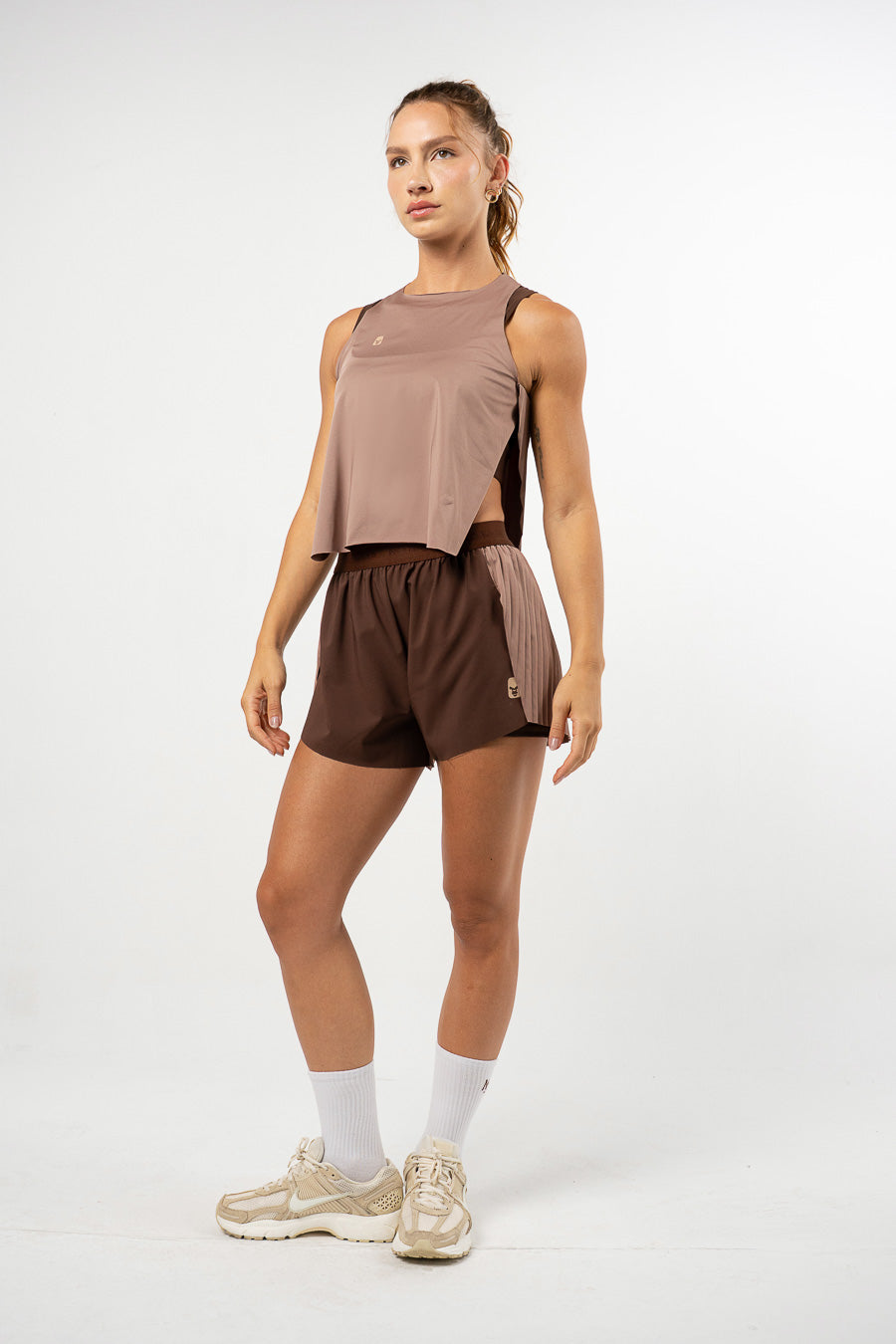 Pleat Tank Top Mocca
