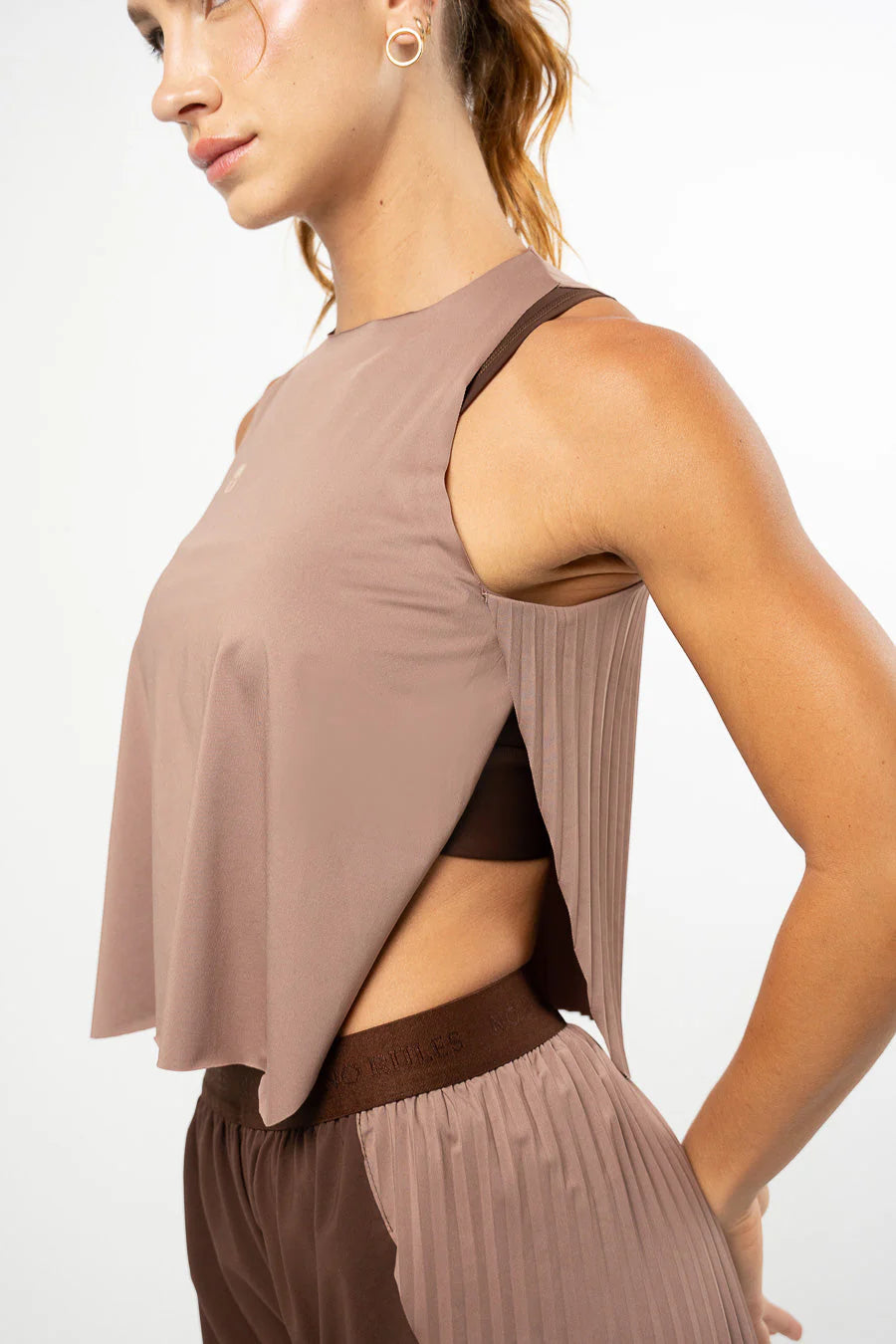 Pleat Tank Top Mocca*