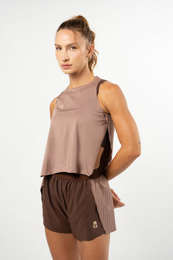 Pleat Tank Top Mocca
