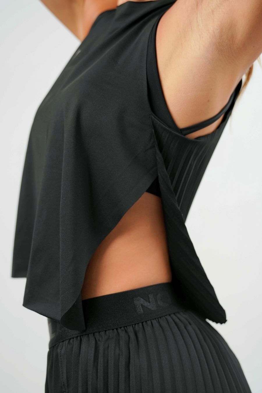 Pleat Tank Top Negro