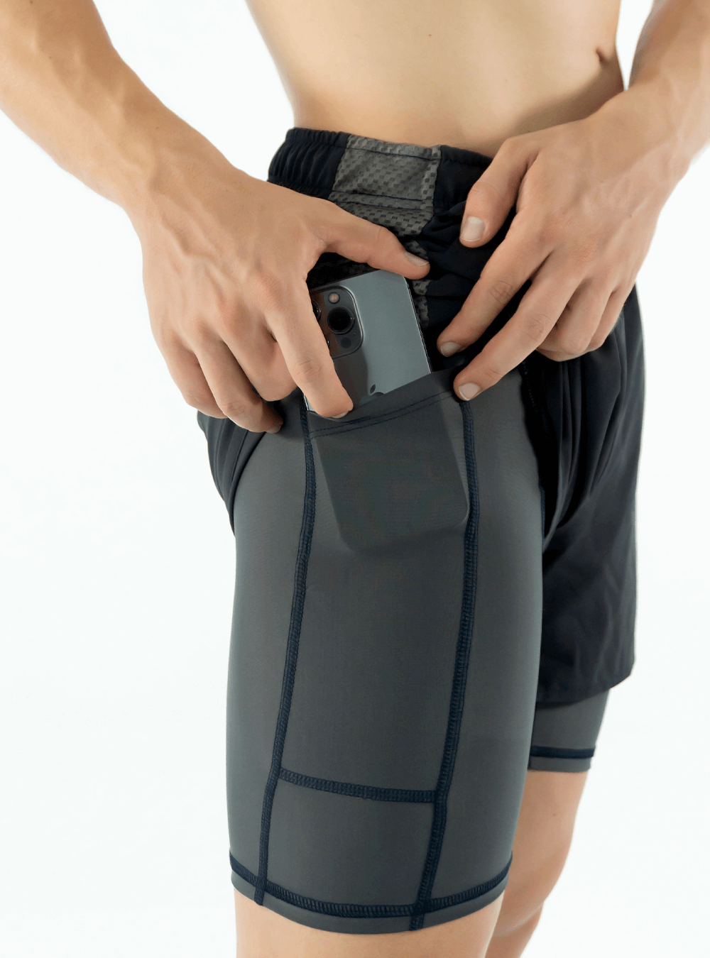 PANTALONETA RUNNING GRIS OSCURO