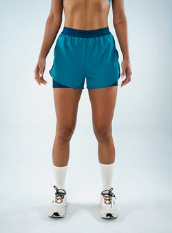 SHORT CON LYCRA RUNNING CON ELÁSTICO AQUA