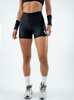 SHORT PRETINA ALTA CON ELÁSTICO NEGRO