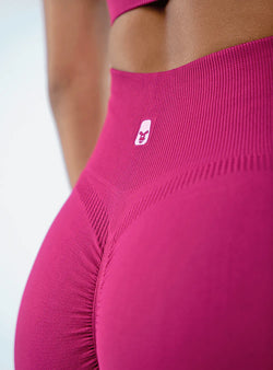 Short Pretina Alta Sin Costuras Magenta