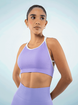 TOP VITAL SIN COSTURAS LILA / BLANCO