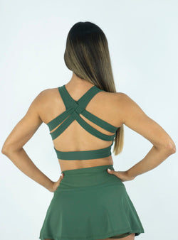 TOP TRENZA VERDE MILITAR