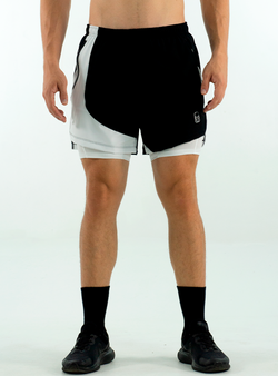 PANTALONETA RUNNING NEGRA / BLANCO 2.0