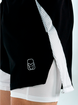 PANTALONETA RUNNING NEGRA / BLANCO 2.0