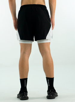 PANTALONETA RUNNING NEGRA / BLANCO 2.0