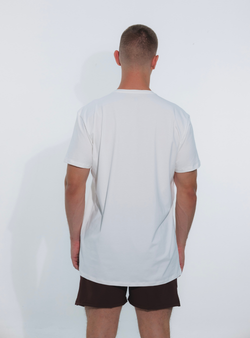 Camiseta Algodon Logo Bordado Marfil NR