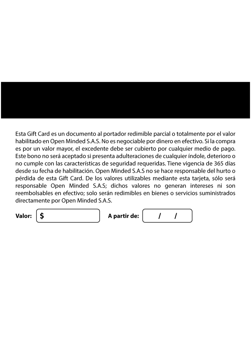 Tarjeta de regalo #No Rules